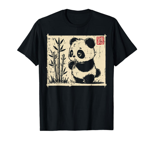 Baby Panda Bamboo Asian Art Cute Bear Animal Kids Women Men T-Shirt