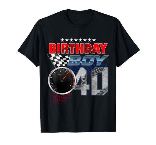 Racing Car 40th Birthday Boy Race Car Driver 40 Year Old T-Shirt