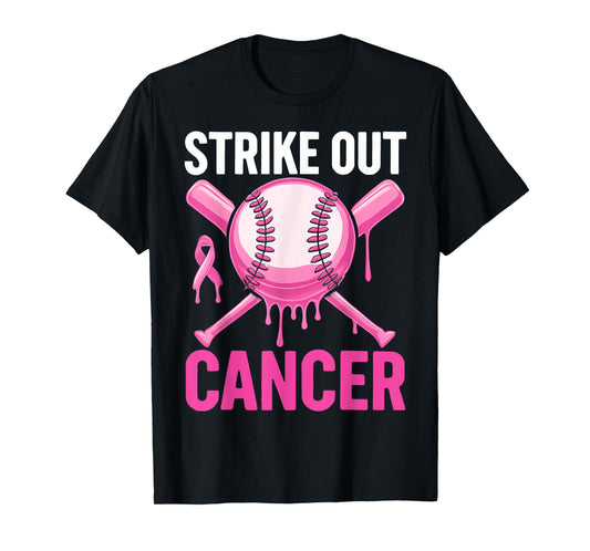 Strike Out Cancer Breast Cancer Awareness Baseball Warrior T-Shirt