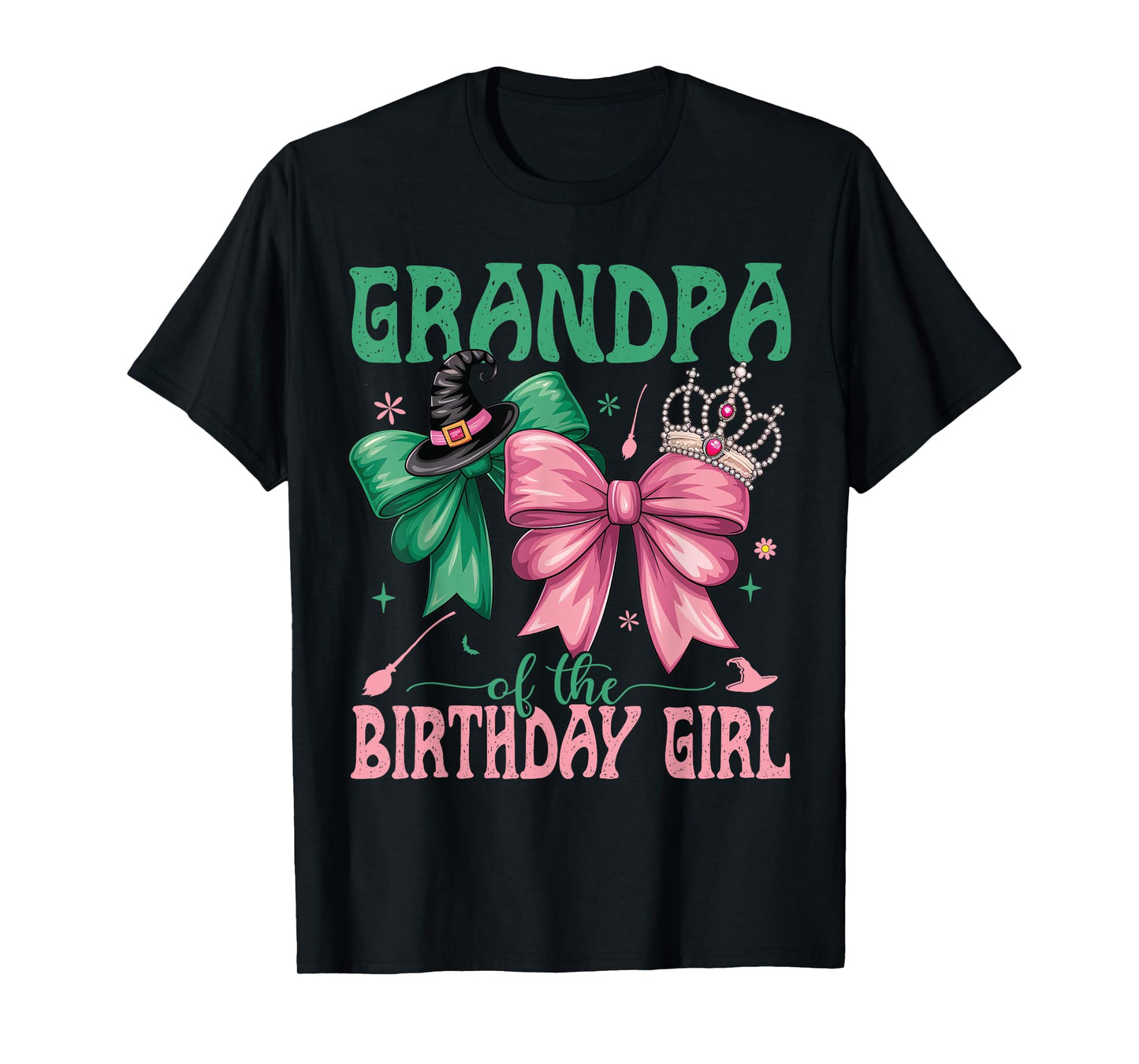 Grandpa Of The Birthday Girl Matching Witch Family Bdy Party T-Shirt