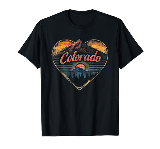 Colorado - Love Heart Vintage Women Kids Retro Graphic Cool T-Shirt