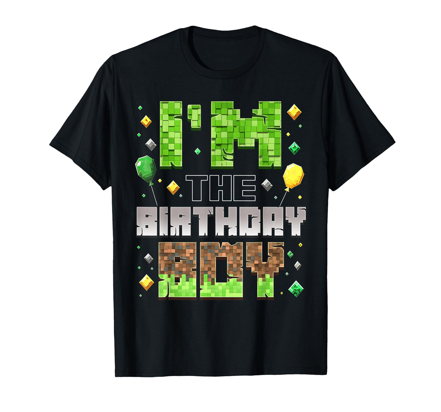 I'm The Birthday Boy Party Gamer Pixel Boy Kid Birthday T-Shirt