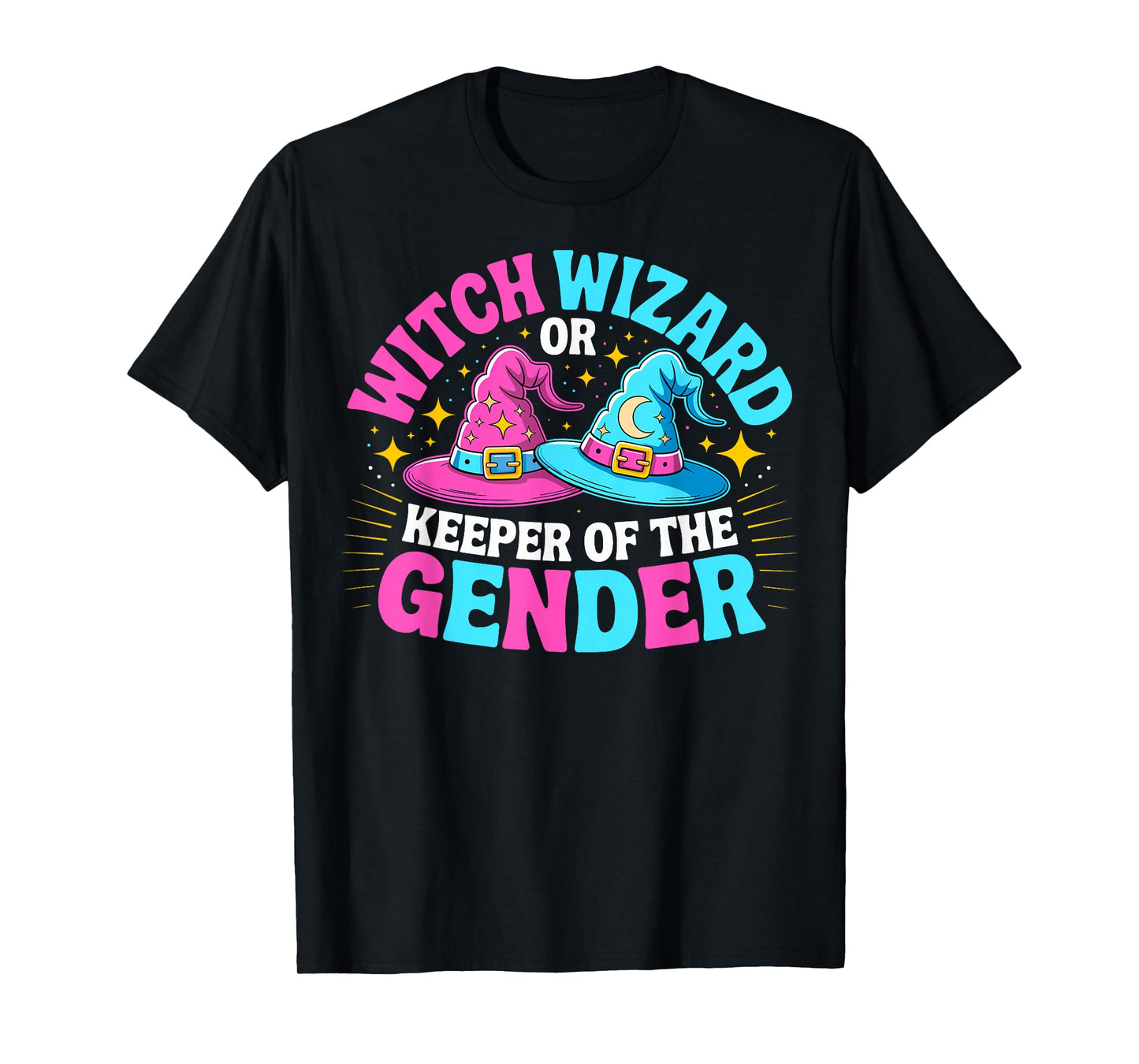 Witch or Wizard Keeper of Gender Reveal Party Halloween T-Shirt