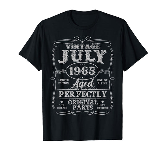 Vintage July 1965 Retro 60 Years Old 60th Birthday Men Women T-Shirt