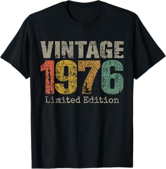 Vintage 1976 Limited Edition 49th Birthday Gifts 49 Year Old T-Shirt