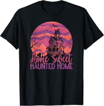Halloween Home Sweet Haunted Home Spooky Full Moon T-Shirt