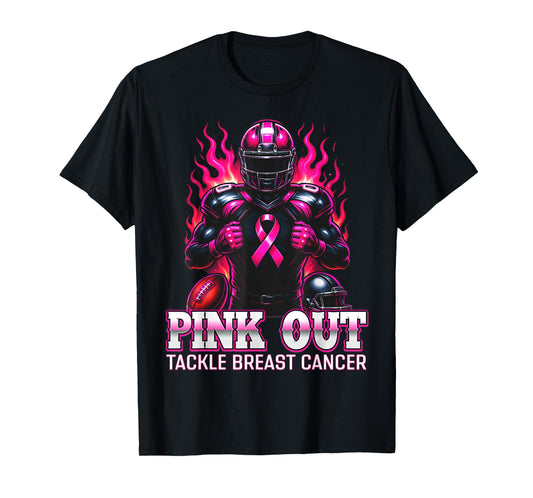 Tackle Breast Cancer Awareness Pink Out American Football T-Shirt