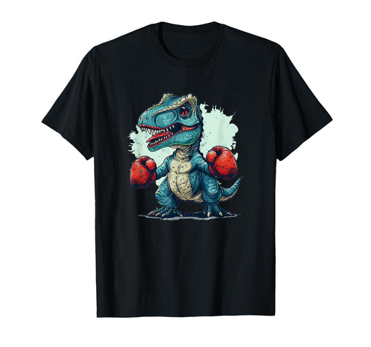 Funny kids boxing dinosaur with boxing gloves costume T-Shirt