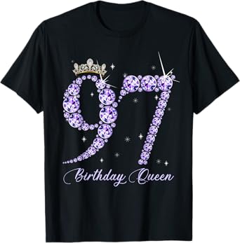 97 Year Old Its My 97th Birthday Queen Diamond Heels Crown T-Shirt