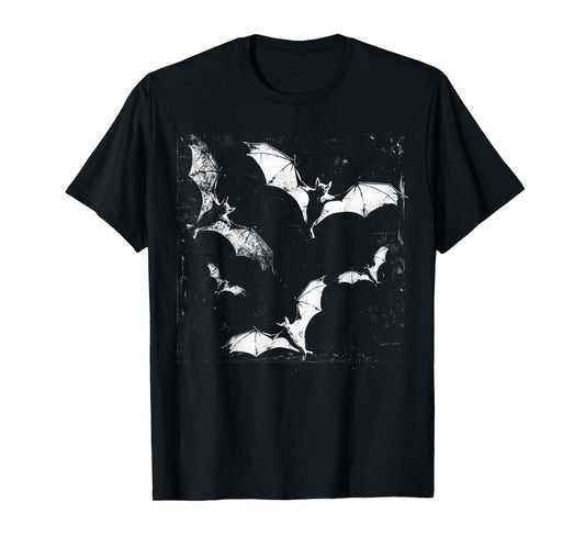 Bats Vampire Horror Spooky Art Halloween Goth Alt Aesthetic T-Shirt