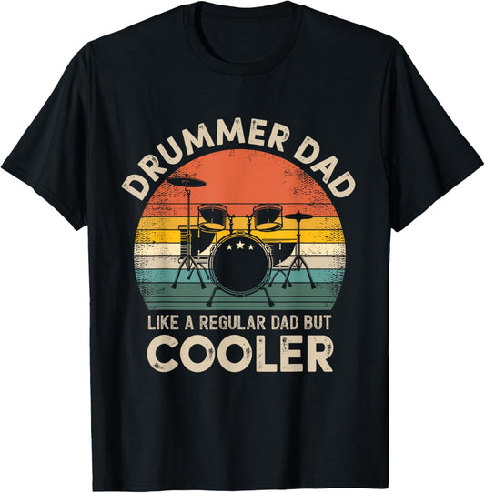 Vintage Drummer Dad Like A Regular Retro Drums Dad T-Shirt