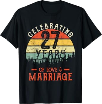 Legends Vintage 27 years marriage anniversary Crew His/Her T-Shirt