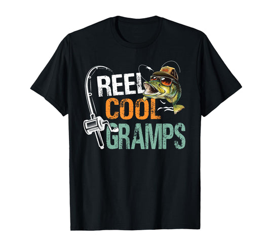 Reel Cool Gramps Fishing Gramps Birthday Vintage T-Shirt
