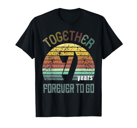 7th Years Wedding Anniversary Gifts For Couples Matching T-Shirt