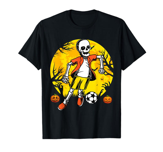 Soccer Halloween Skeleton Funny Football Halloween Soccer T-Shirt