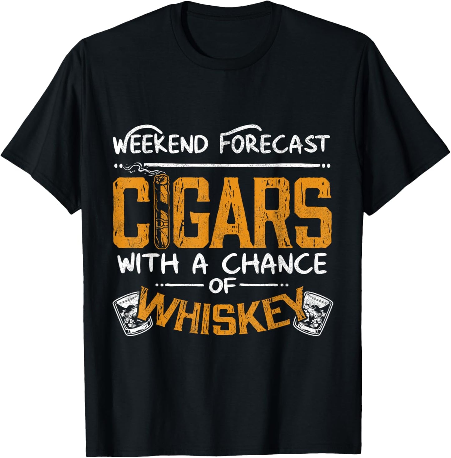 Funny Cigar and Whiskey Lover Graphic Women Men Cigar Fan T-Shirt