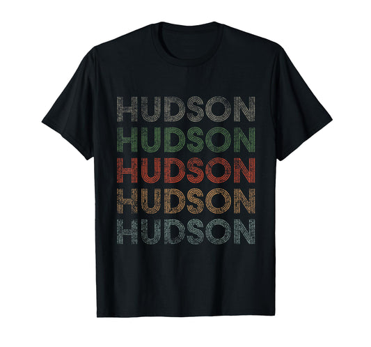 Hudson First Name Grunge Style Vintage Retro T-Shirt