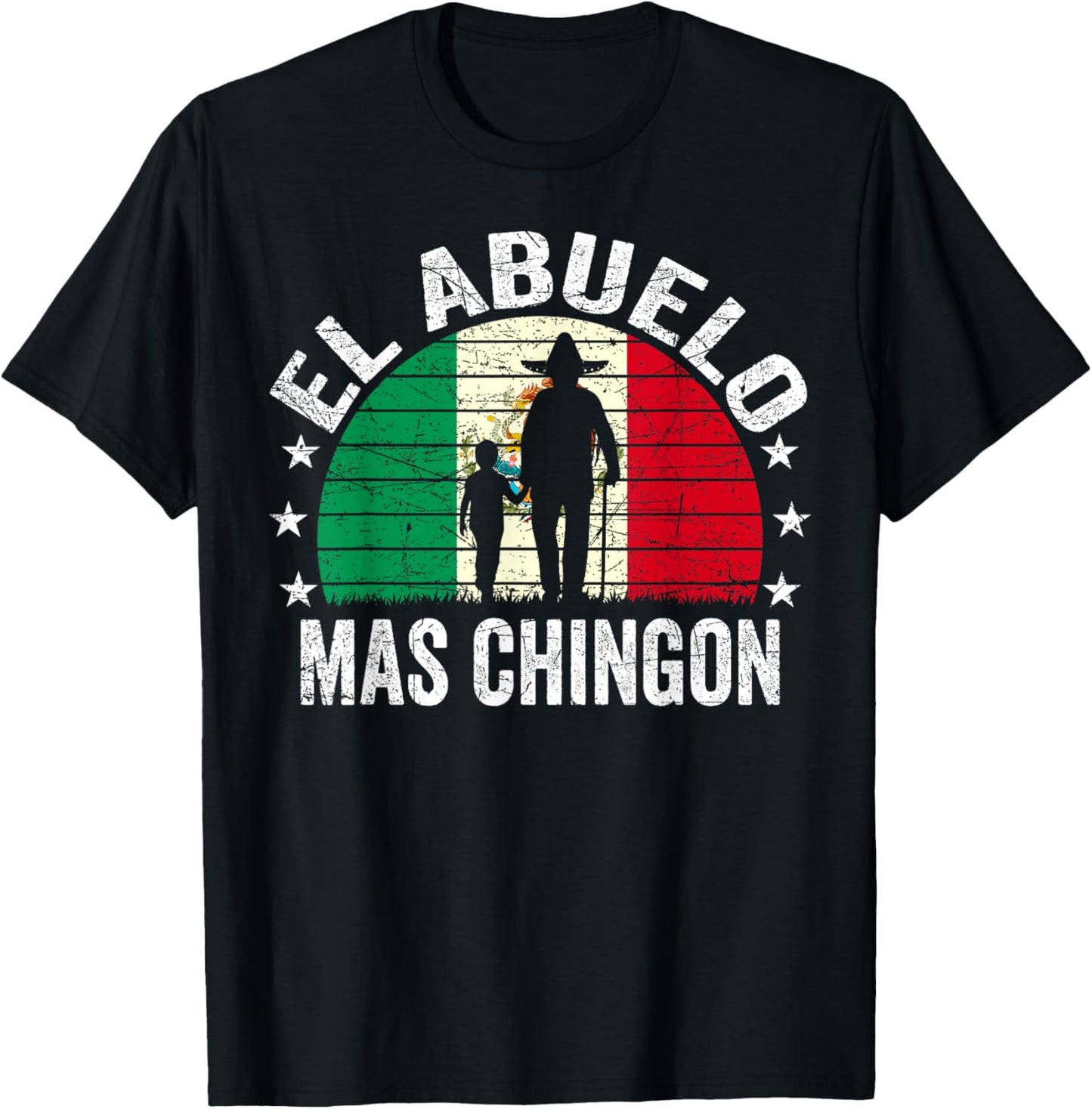 El Abuelo Mas Chingon Mexican Grandpa Cinco De Mayo Flag T-Shirt