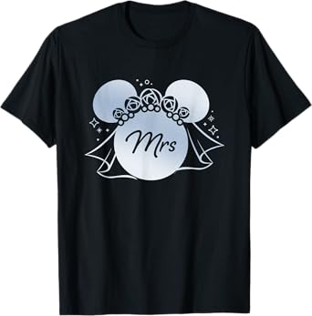 Disney Wedding Matching Minnie Bridal Veil Wife Bride Mrs T-Shirt