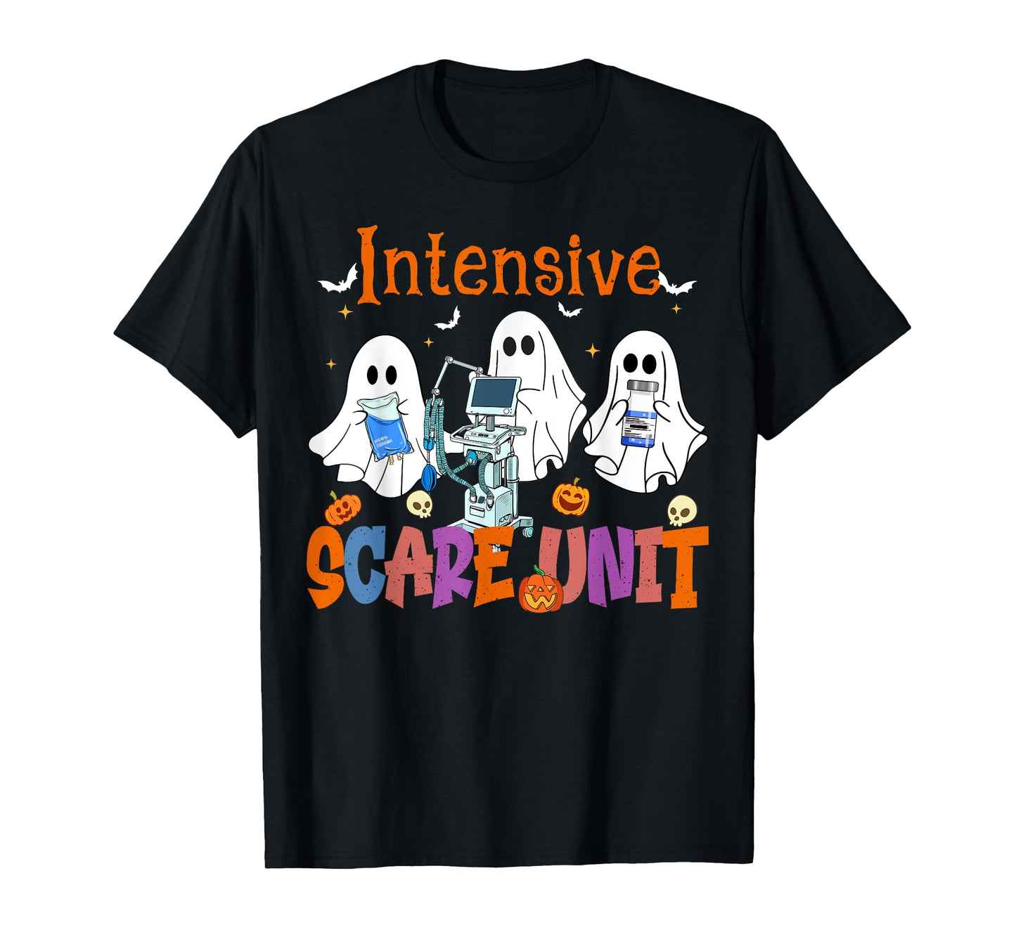 Halloween Intensive Care Scare Unit Ghost Nurse ICU Nursing T-Shirt