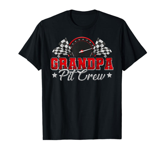 Pit Crew Race Car Racing Grandpa Family Birthday Party Gift T-Shirt