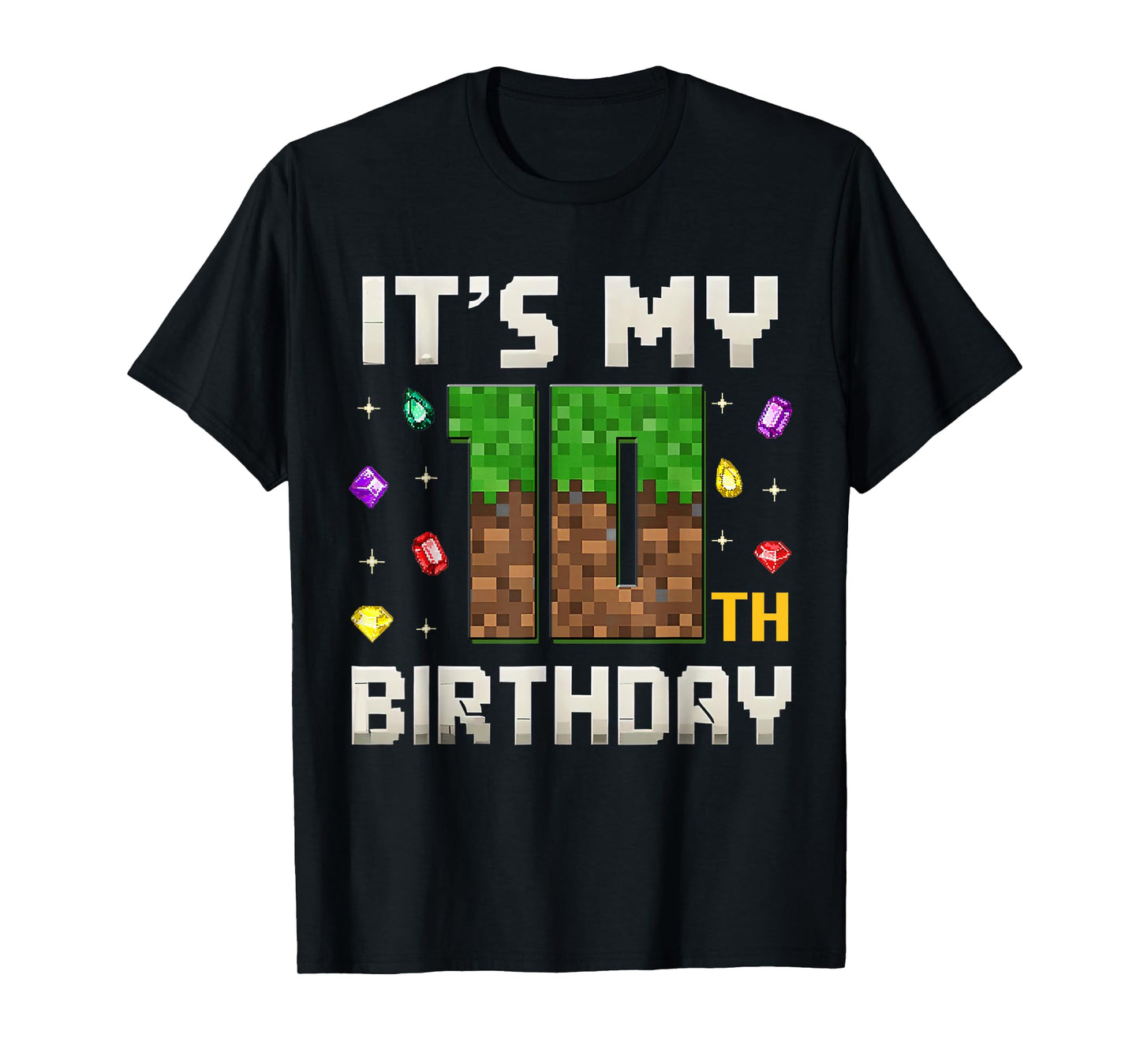 Birthday Boy It's My 10th Birthday Video Gamer Pixel Number T-Shirt