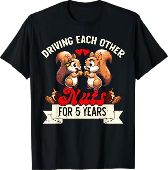Couples Married 5-Year Funny 5th Wedding Anniversary T-Shirt