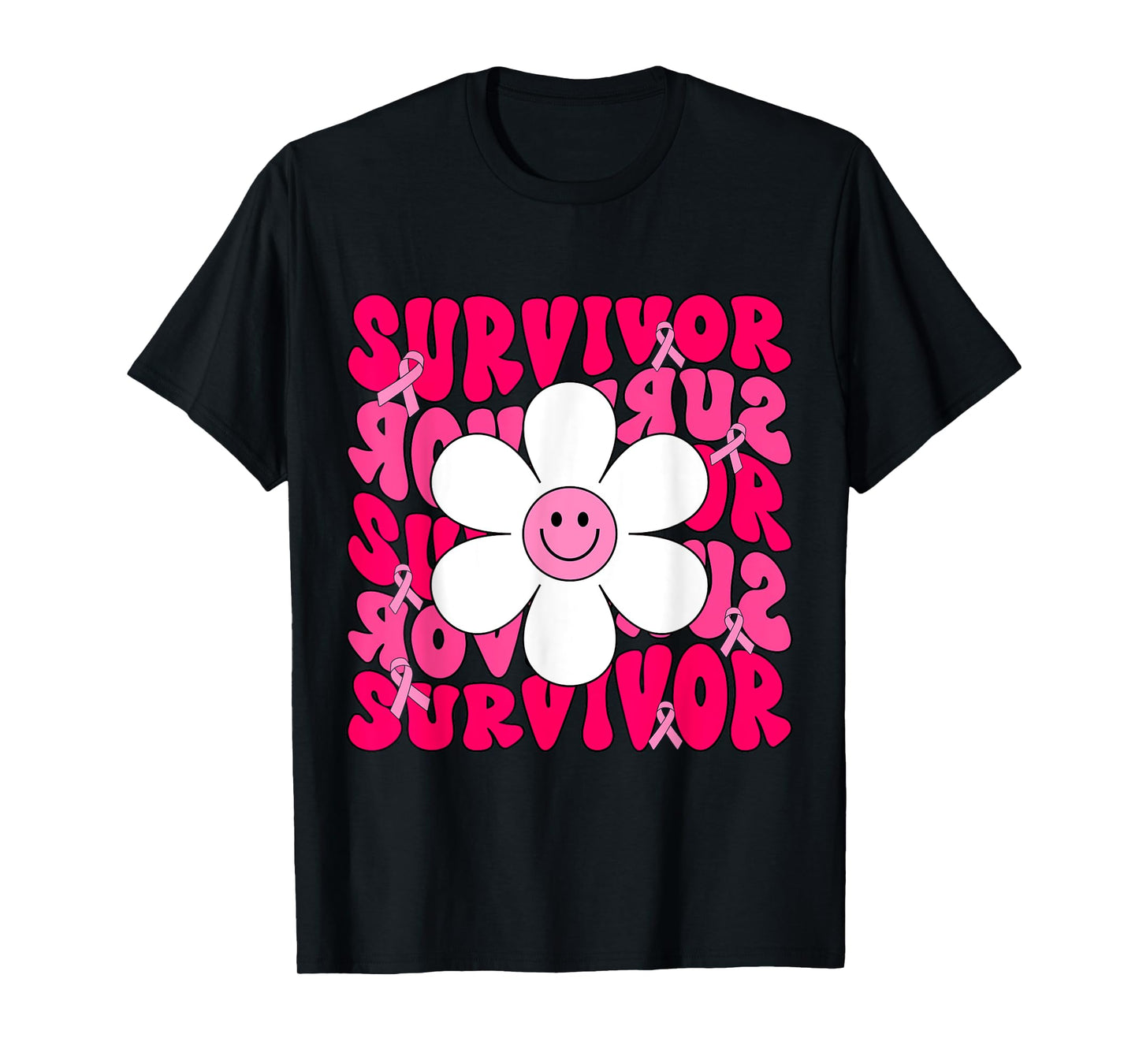 Survivor Breast Cancer Awareness Retro Groovy Breast Cancer T-Shirt