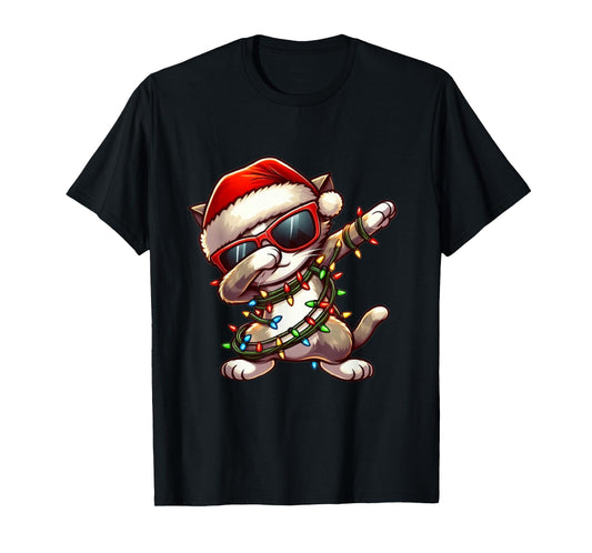 Funny Christmas Cat Dabbing Cute Meowy Xmas Men Women Cat T-Shirt