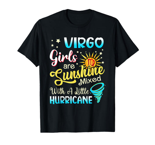 Virgo Girls Are Sunshine Mixed Little Hurricane T-Shirt