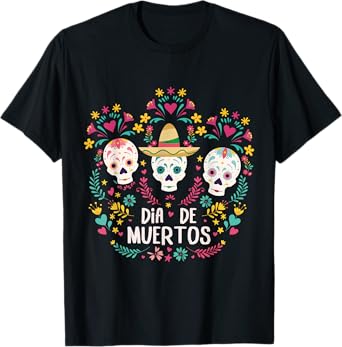 Dia De Muertos Skeleton Head Sugar Bone Halloween T-Shirt