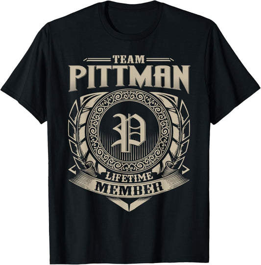 Team PITTMAN Lifetime Member Surname PITTMAN Family Vintage T-Shirt