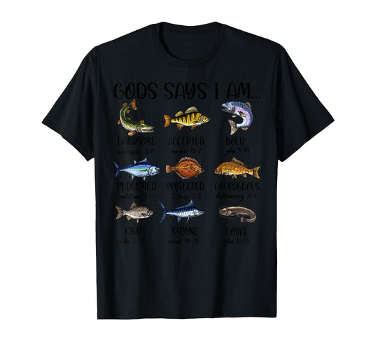 Christian God Says I Am Fishing Toddler Boy Kids Men Jesus T-Shirt