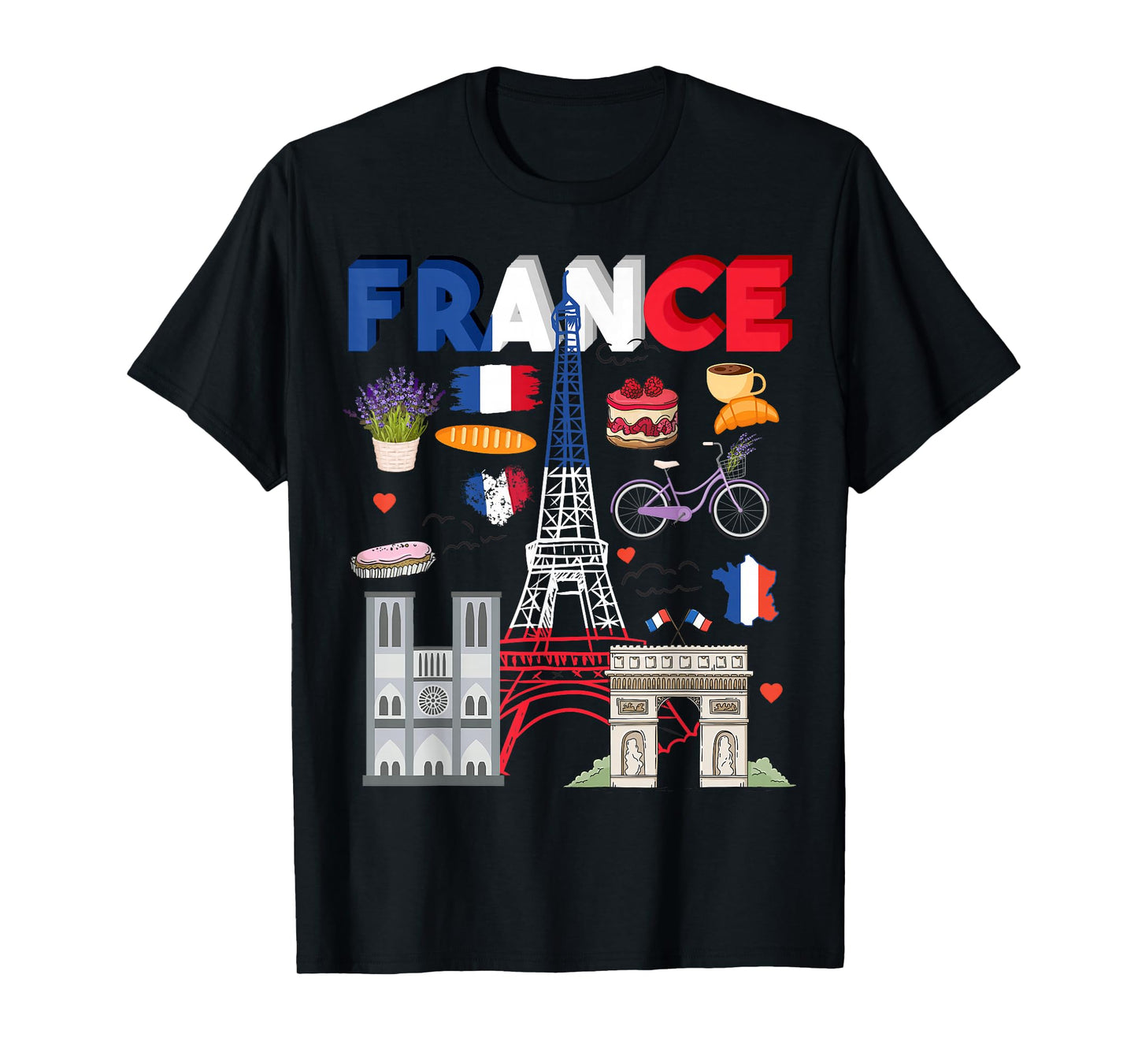 France Flag Outfit Idea For Kids French Flag & Lavender T-Shirt