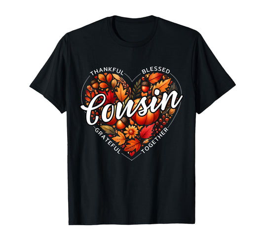 Cute Fall Autumn season matching Cousin thanksgiving 2024 T-Shirt