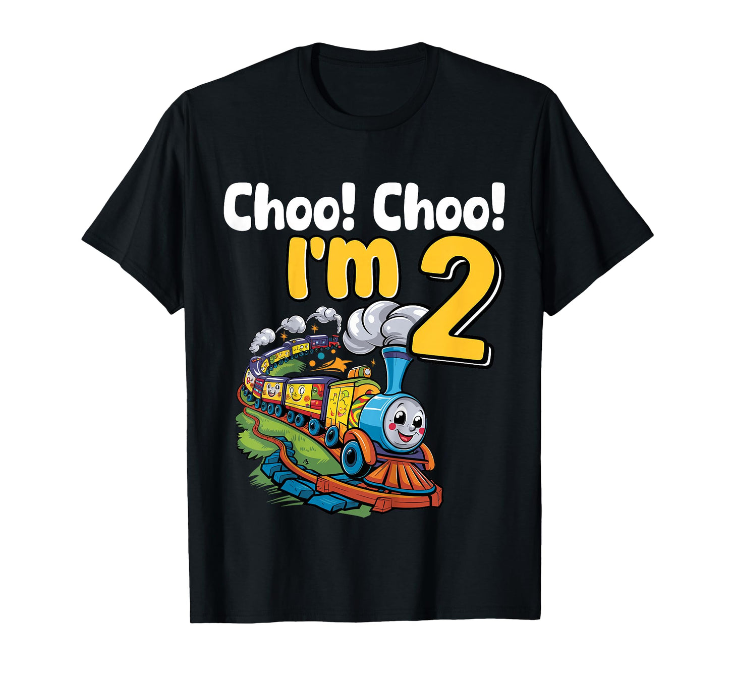Train Choo Choo I'm 2 Years Old 2nd Birthday Party Train T-Shirt
