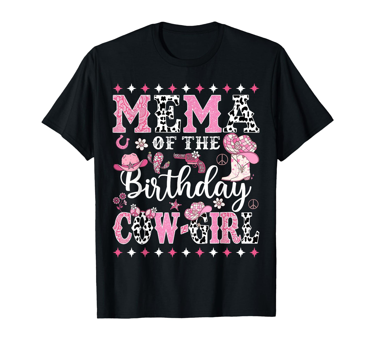 Mema Of The Birthday CowGirl Rodeo CowGirl Birthday T-Shirt