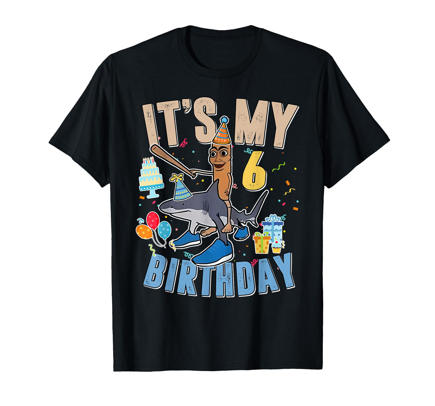 It's My 6th Birthday Tung Tung Tung Sahur Tralalero Tralala T-Shirt