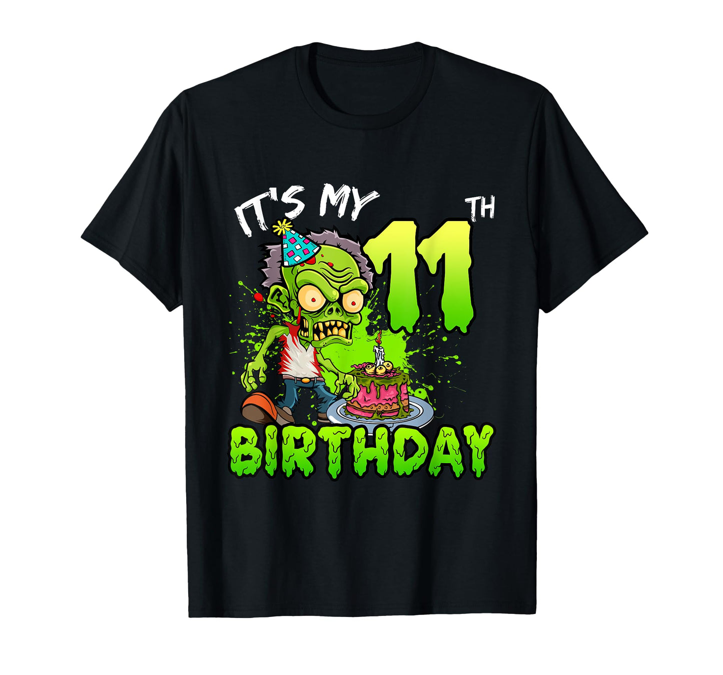 It's My 11th Birthday Zombie Lover 11 Year Old Boys Girls T-Shirt