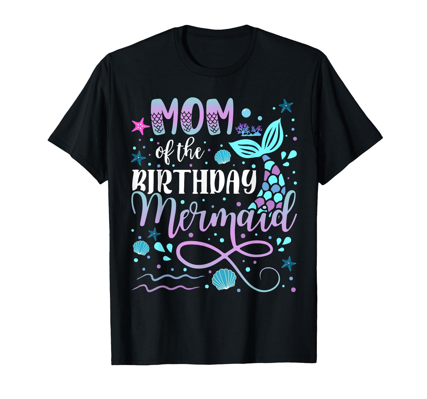 Mom And Dad Of The Birthday Mermaid Matching Family Tshirt T-Shirt