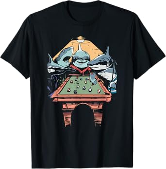 The Pool Sharks Funny Vintage Painting Parody T-Shirt