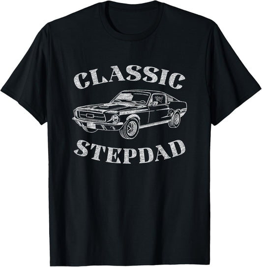 Funny Stepdad Classic Car Graphic T-Shirt