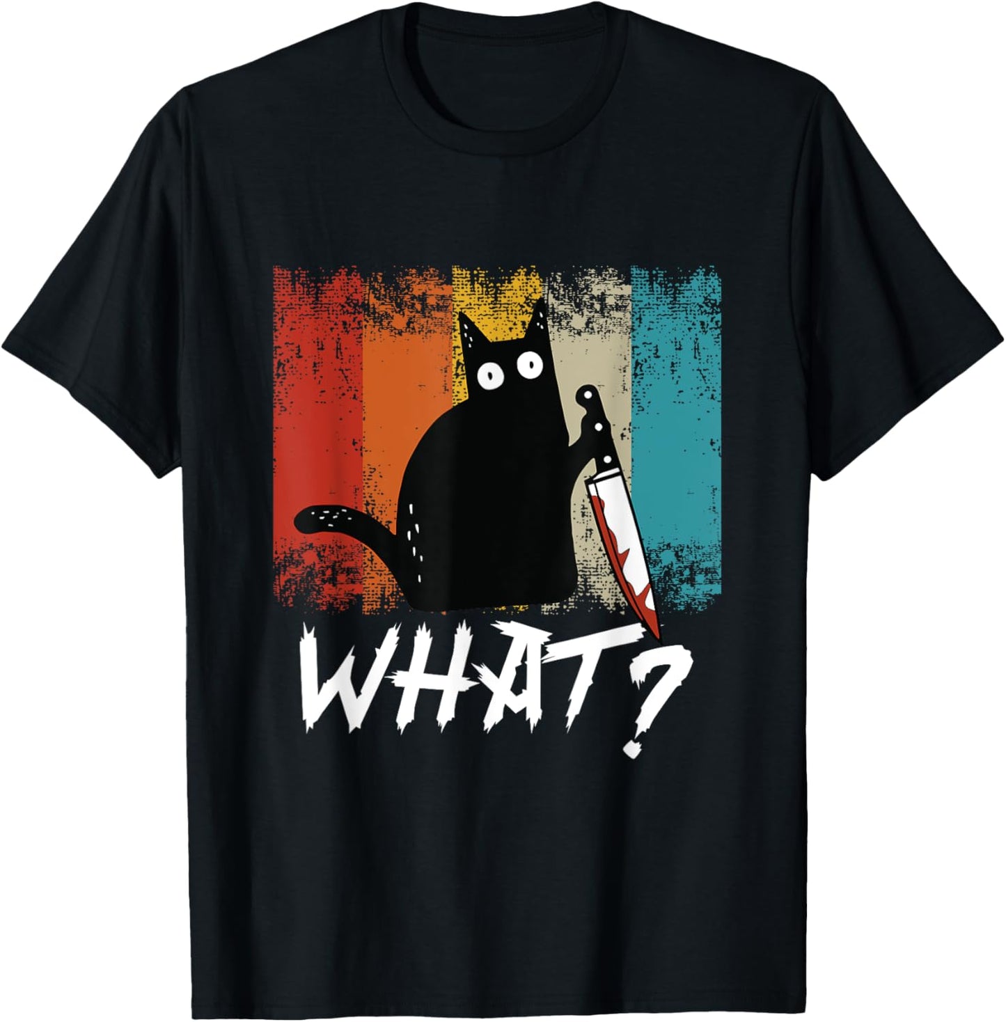 Retro cat for women men boys girls funny what cat T-Shirt