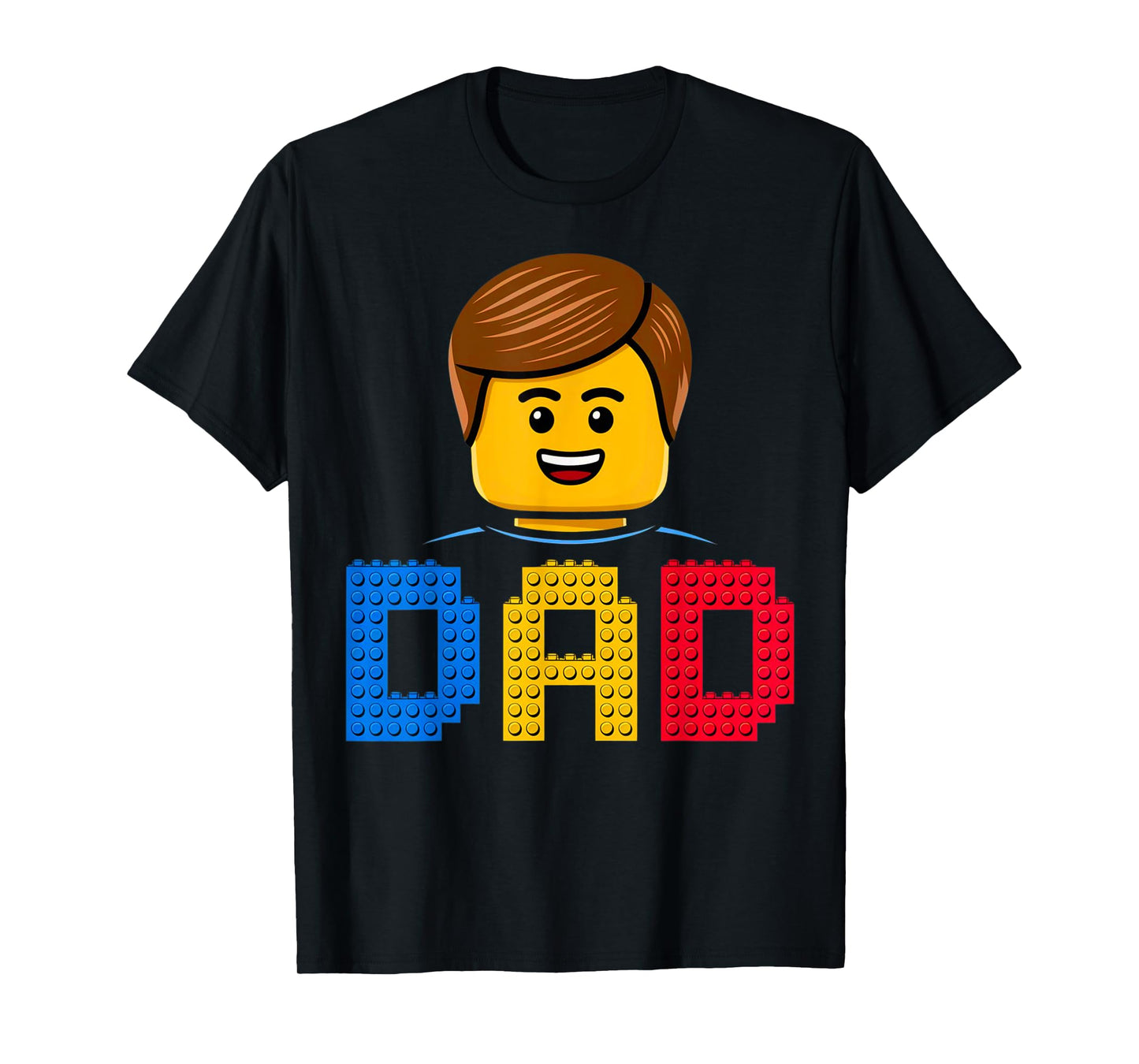 Family Dad Master Builder Building Bricks Blocks Fathers Day T-Shirt
