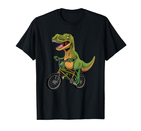 Cool BMX For Men Boys Kids Bike Rider T Rex Dinosaur Bicycle T-Shirt