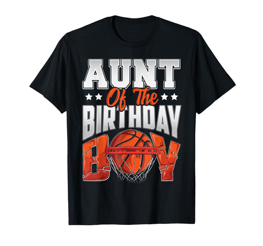 Aunt basketball birthday Boy Family Baller b-day Party T-Shirt