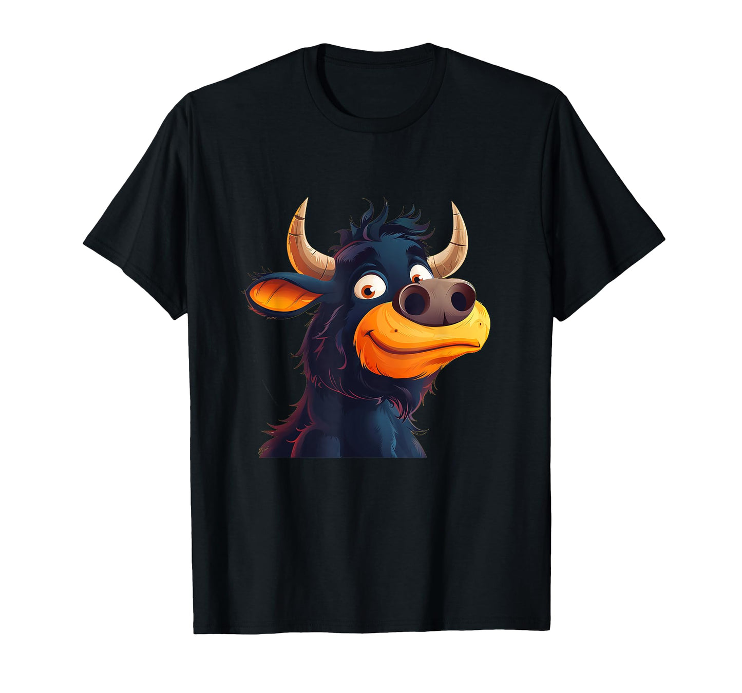 Bullock Face with Horns Costume for funny Cattle Lovers T-Shirt