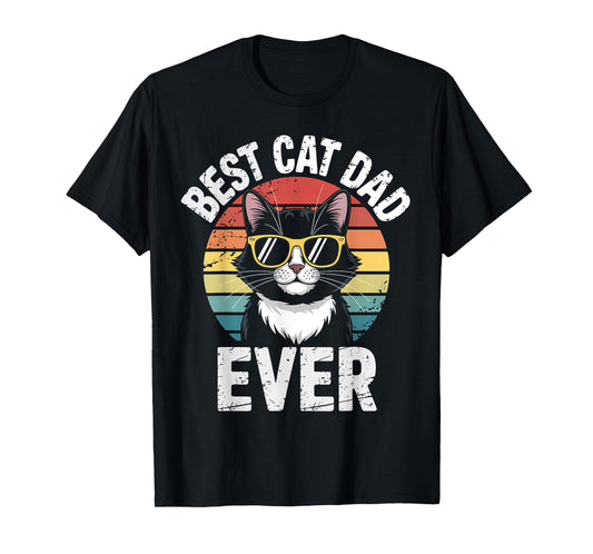 Best Cat Dad Ever Vintage Cat Daddy Funny Cat Fathers Day T-Shirt for Men