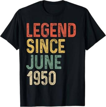 Legend 1950 75th Birthday Gifts for Men Women 75 Year Old T-Shirt
