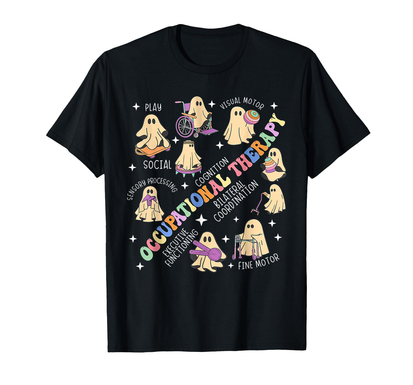 OT Occupational Therapy Therapist Halloween Spooky OTA Ghost T-Shirt
